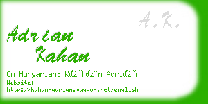 adrian kahan business card